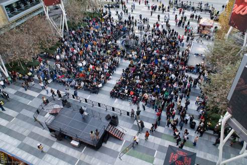Early Crowd at L.A. Live